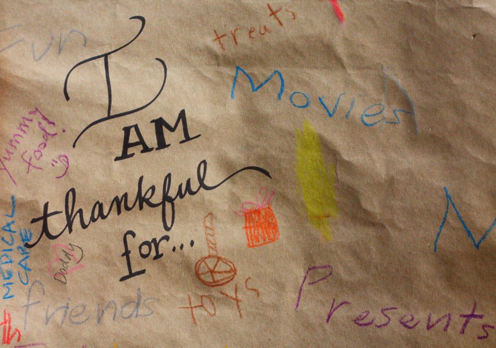 I am thankful for... craft paper table cover