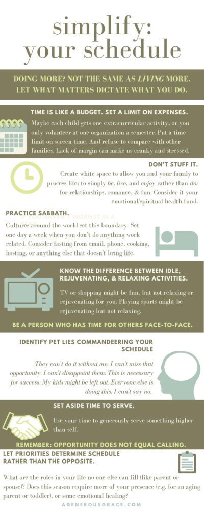 simplify your schedule