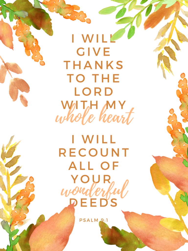 Happy Thanksgiving watercolor Scripture art