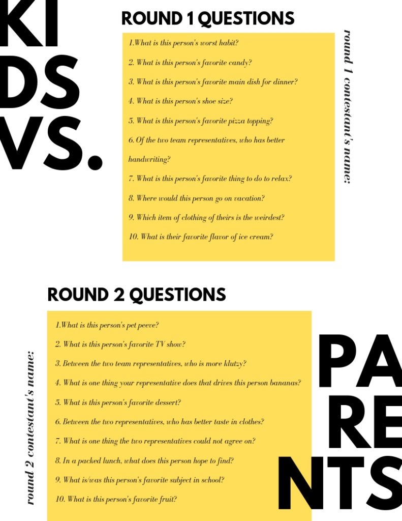 Spring Break Kids' Activity: The Newlywed Game (FREE PRINTABLE) - THE AWKWARD MOM Spring Break Kids' Activity: The Newlywed Game (FREE PRINTABLE) - THE AWKWARD MOM